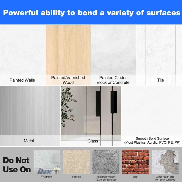 Alt view image 6 of 6 - Hook and Loop Tape 2in x 4in 10 Pairs, Slef Adhesive Interlocking Strip, Double Sided Mounting Tape Heavy Duty, Picture Hanging Strips