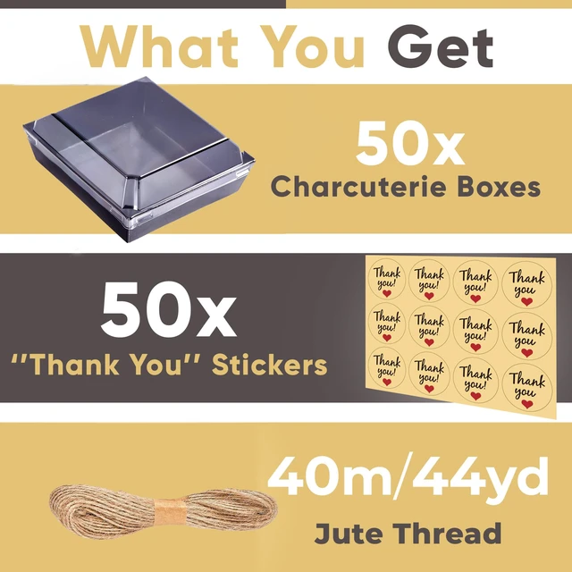 Alt view image 3 of 6 - 50 Pack 5in Small Charcuterie Boxes with Clear Lids, Mini Paper Containers Disposable Grease-Proof Dessert Packaging, Food Containers For Charcuterie, Bakery, Cookies, Pastry, Cake Slice, Strawberries