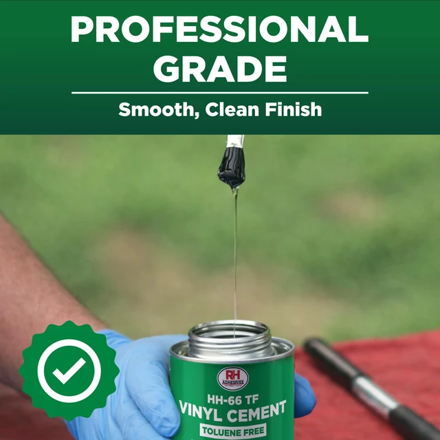Alt view image 7 of 7 - HH-66 Toluene Free Vinyl Cement 8 oz - PVC & Vinyl Glue for Pools, Tarps Toluene-free formula, flexible waterproof bond, for vinyl, PVC, pool liners, inflatables, tarps, boat seats