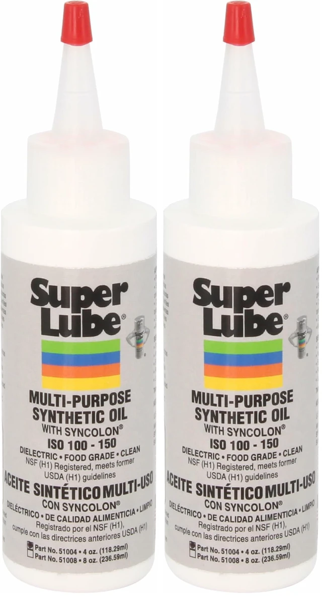 Main image of Multi-Purpose Synthetic Oil w/Syncolon - Waterproof - NSF Rated - Industrial Grade - 3D Printer, Tool & Maintenance Use - Translucent White - Bottle - 4 oz (51004) (Pack of 2)