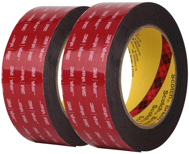 Main image of 3M 5925 Double Sided Mounting Tape, 2 Pack Black Foam Tape High Bond 0.025 in Foam Tape, Waterproof Double Sided Adhesive for Decor, Frames, Logos, Trim, And Fastener Replacement