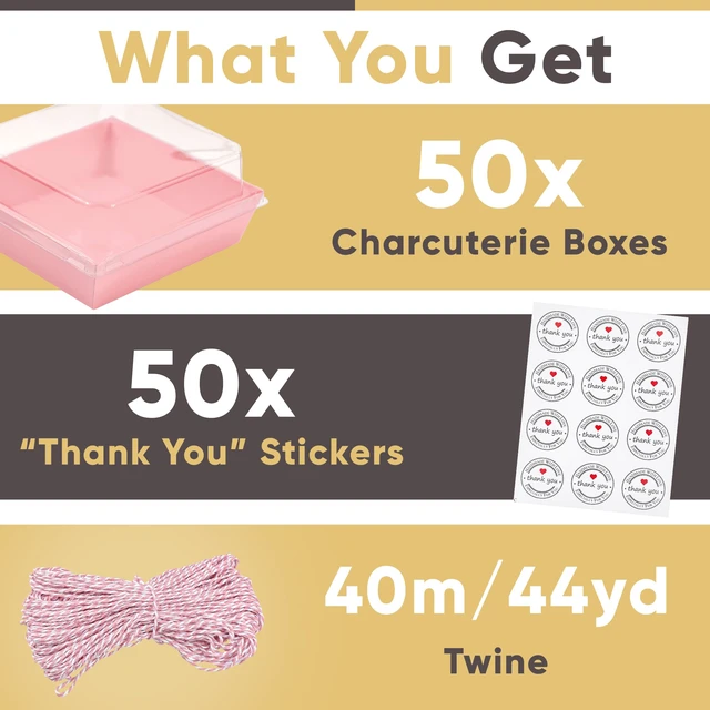 Alt view image 3 of 6 - 50 Pack 5in Small Clear Treat Boxes, Disposable Paper Dessert Boxes To Go Grease-Proof Charcuterie Containers, Mini Food Packaging For Cookies, Cake Slice, Pastry, Strawberry, Baked Goods