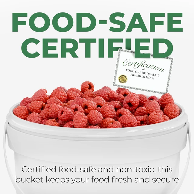 Alt view image 2 of 7 - 1 Gallon Food Grade Round Plastic Bucket - Food Storage Deli Containers with Lids Ideal for Ice Cream, Soup, and Prep Containers - BPA-Free, Premium HDPE - 1 Pack