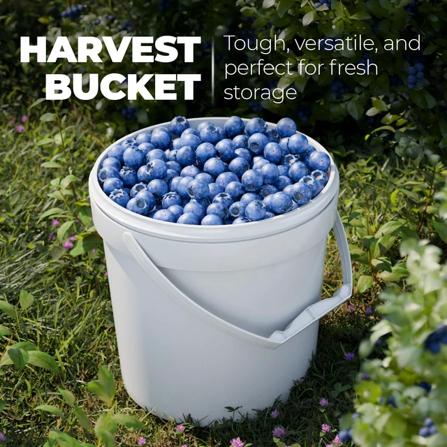 Alt view image 3 of 7 - 1 Gallon Food Grade Round Plastic Bucket - Food Storage Deli Containers with Lids Ideal for Ice Cream, Soup, and Prep Containers - BPA-Free, Premium HDPE - 1 Pack