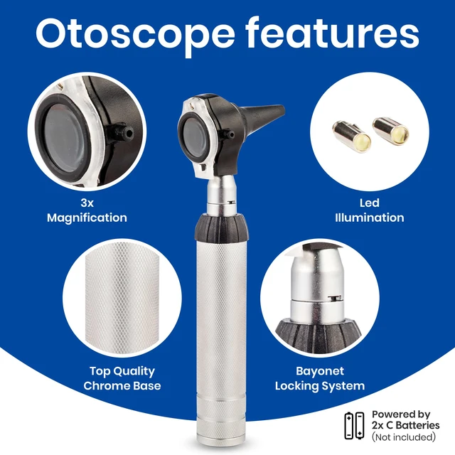 Alt view image 6 of 7 - 2 in 1 Otoscope Oph Set - Perfect for Nursing & Medical Students with Carry Case, Sight Chart & Replacement Ear Speculums