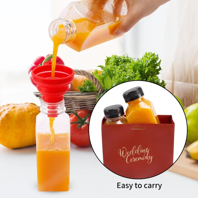 Alt view image 4 of 7 - 20pcs 12oz Plastic Juice Bottles with Caps Reusable Juicing Bottles, Clear Drink Containers with Lids for Juicing, Smoothie and Other Beverages