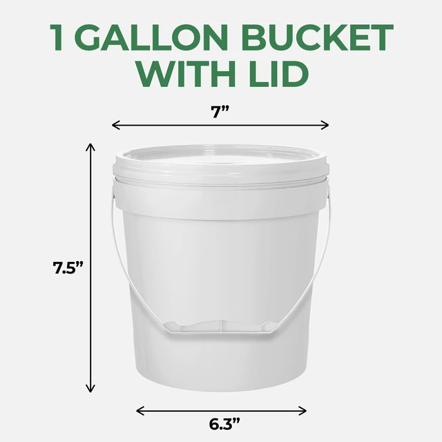 Alt view image 7 of 7 - 1 Gallon Food Grade Round Plastic Bucket - Food Storage Deli Containers with Lids Ideal for Ice Cream, Soup, and Prep Containers - BPA-Free, Premium HDPE - 1 Pack