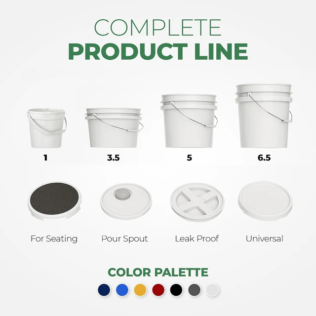 Alt view image 6 of 7 - 1 Gallon Food Grade Round Plastic Bucket - Food Storage Deli Containers with Lids Ideal for Ice Cream, Soup, and Prep Containers - BPA-Free, Premium HDPE - 1 Pack