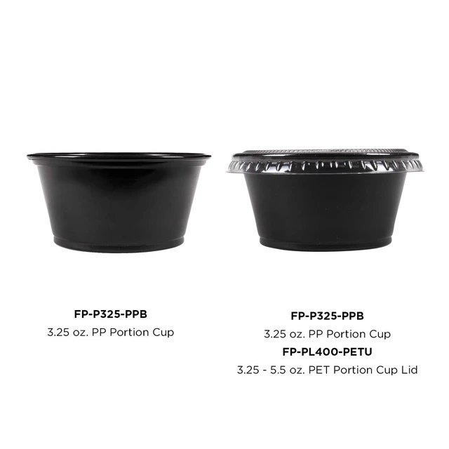 Alt view image 4 of 7 - FP-P325-PPB 3.25 oz. PP Portion Cups - Black (Case of 2500)
