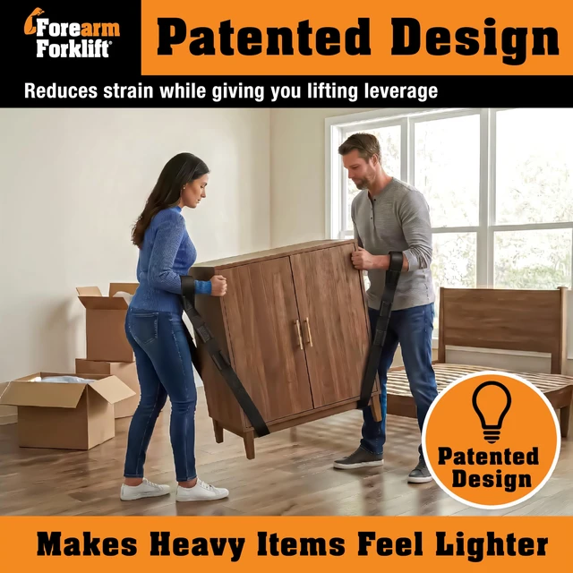 Alt view image 2 of 7 - Furniture Moving Straps 2-Person Lifting Strap for Moving Furniture, Appliances, Heavy Duty Carrying for Heavy Objects up to 800 lbs, Jet Black