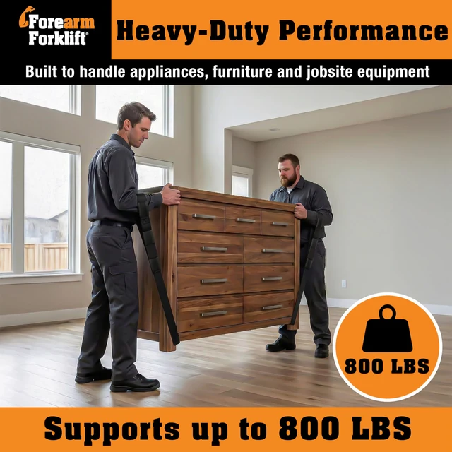 Alt view image 4 of 7 - Furniture Moving Straps 2-Person Lifting Strap for Moving Furniture, Appliances, Heavy Duty Carrying for Heavy Objects up to 800 lbs, Jet Black