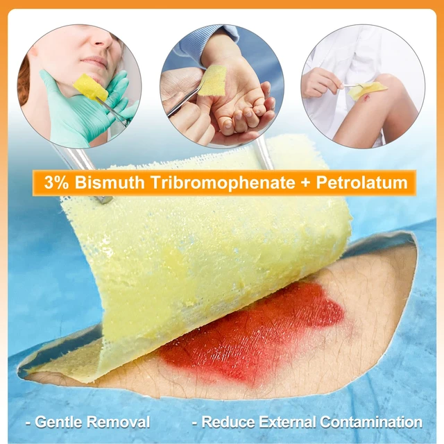 Alt view image 5 of 6 - 4"x4" Medical Xeroform Petrolatum Dressing, 25 Pack, Non-Stick Gauze Breathable Gentle, Soft Fine Mesh Gauze Patch for Wound Care, Burns, Lacerations, Skin Grafts & Surgical Incisions