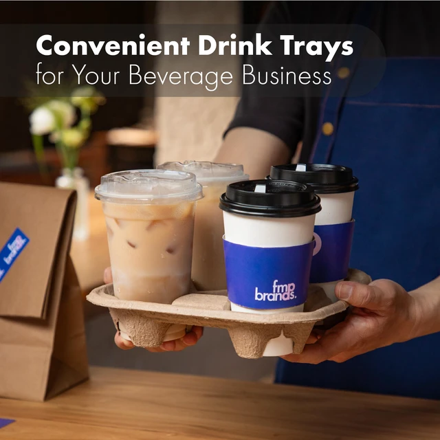 Alt view image 6 of 7 - 4 Cup Disposable Drink Carrier Trays, 80 Pack Compostable Pulp Fiber Cup Holder for 8-32 oz Cup, Durable to Go Coffee Cup Holders for Delivery Service, Uber Eats