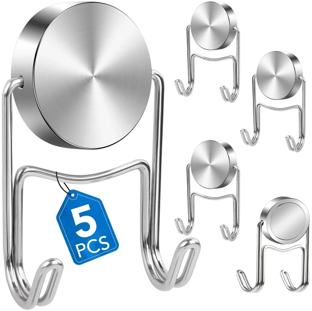 Main image of Magnetic Hooks for Cruise Cabins Essentials 2026 Door Magnets 80LBS 5 Pack Ship Walls Must Haves Classroom Strong Heavy Duty Metal Locker Decor magnet Decorations Fridge Organization Silver