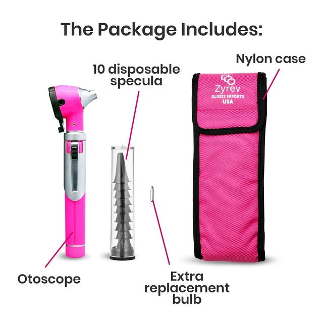 Alt view image 4 of 6 - ZetaLife Otoscope - Ear Scope with Light, Ear-Infection Detector, Pocket Size (Pink Color)