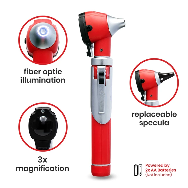 Alt view image 5 of 7 - ZetaLife Otoscope - Ear Scope with Light, Ear Infection Detector, Pocket Size (Red Color)