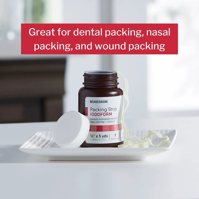 Alt view image 2 of 5 - Packing Strip, Sterile, Cotton, Iodoform, 1/4 in, 12 ct 100% Cotton, 5 yds