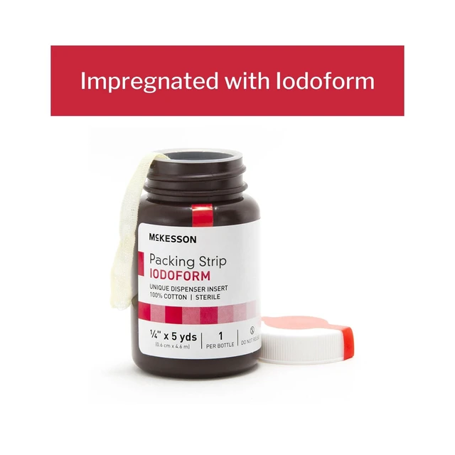 Alt view image 5 of 5 - Packing Strip, Sterile, Cotton, Iodoform, 1/4 in, 12 ct 100% Cotton, 5 yds