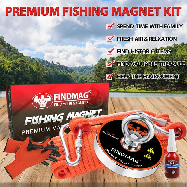 Alt view image 3 of 6 - 1500 LBS Fishing Magnets, 4.72 Inch Neodymium Fishing Magnet Kit Heavy Duty Magnet for Fishing, Super Strong Magnet Fishing Kit for Retrieving Metal Items in River, Lake, Lawn