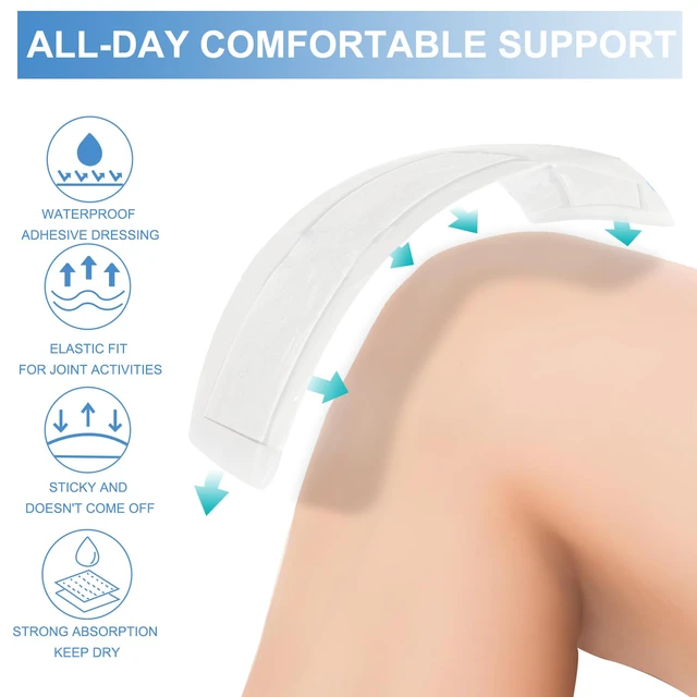 Alt view image 6 of 7 - 30 Pack 4"x12" Waterproof Adhesive Island Dressing for Post-Surgery Recovery | Sterile Bordered Gauze Bandages with Non-Stick Pad for Knee/Hip Replacement, Surgical Incision Care & Shower Protection