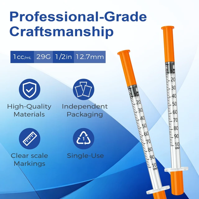 Alt view image 2 of 7 - 1mL 29G 1/2" Laboratory Consumables, Individually Packed, 100 Pack