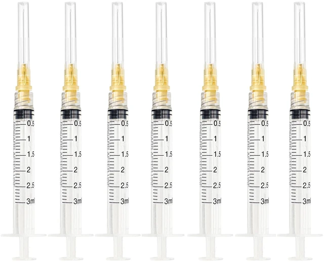 Main image of 100pcs 3ml 25g 1.5 in Luer Lock Lab Supplies,Dispensing Liquids Individually Wrapped,Long