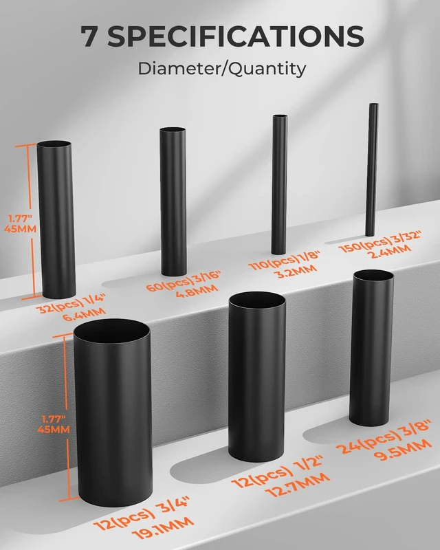 Alt view image 2 of 7 - 400Pcs Heat Shrink Tubing Kit, 3:1 Adhesive Lined Wire Shrink Wrap tubing Marine Grade, Dual Wall, Industrial Waterproof Black Shrink Wrap Tubing, Wire Insulation, for Automotive, Electrical Repairs