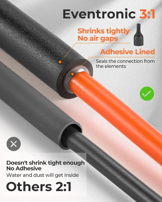 Alt view image 3 of 7 - 400Pcs Heat Shrink Tubing Kit, 3:1 Adhesive Lined Wire Shrink Wrap tubing Marine Grade, Dual Wall, Industrial Waterproof Black Shrink Wrap Tubing, Wire Insulation, for Automotive, Electrical Repairs