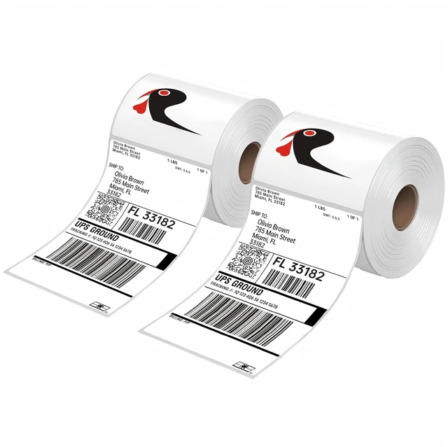Main image of 1000 4x6 Thermal Labels Roll 500 Labels Per Roll, Commercial Grade Thermal Shipping Labels Roll, BPA Free, Clear Printing, Strong Adhesive, Compatible with MUNBYN Thermal Printers