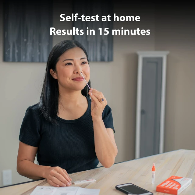 Alt view image 3 of 7 - COVID-19 Antigen Rapid Home Test, 2 Tests, FDA Authorized OTC at-Home Self Test, Results in 15 Minutes with Non-invasive Nasal Swab, Easy to Use & No Discomfort, for ages 2 and up