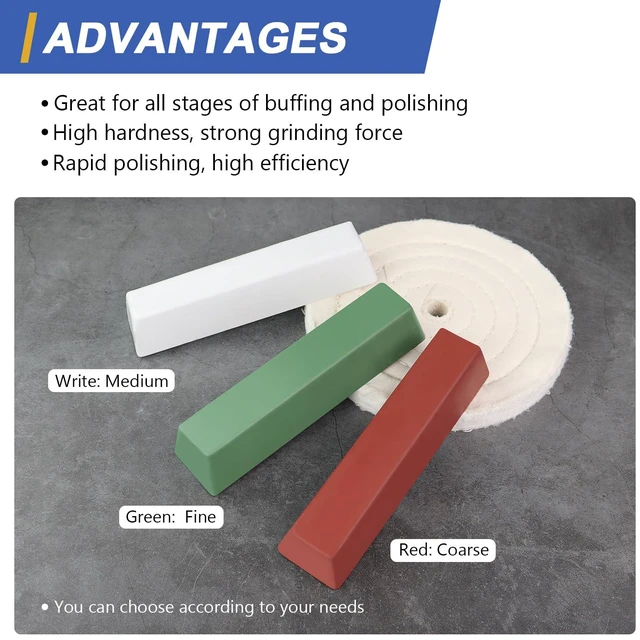 Alt view image 3 of 6 - Buffing Polishing Cutting Compounds 1 lbs. Polishing Rouge Bars for Buffing polishing Wheel- White Medium - 1 Pack