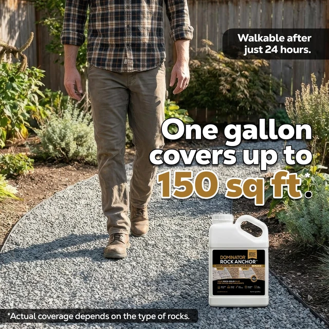 Alt view image 5 of 7 - Rock Anchor 1 Gallon - Rock Glue for Landscaping Gravel & Stone, Ready to Spray, Locks in River Rock, Pea Gravel & Decorative Rock, Prevents Scattering & Washouts, Water-Based