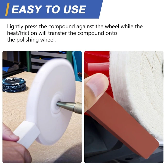 Alt view image 6 of 6 - Buffing Polishing Cutting Compounds 1 lbs. Polishing Rouge Bars for Buffing polishing Wheel- White Medium - 1 Pack