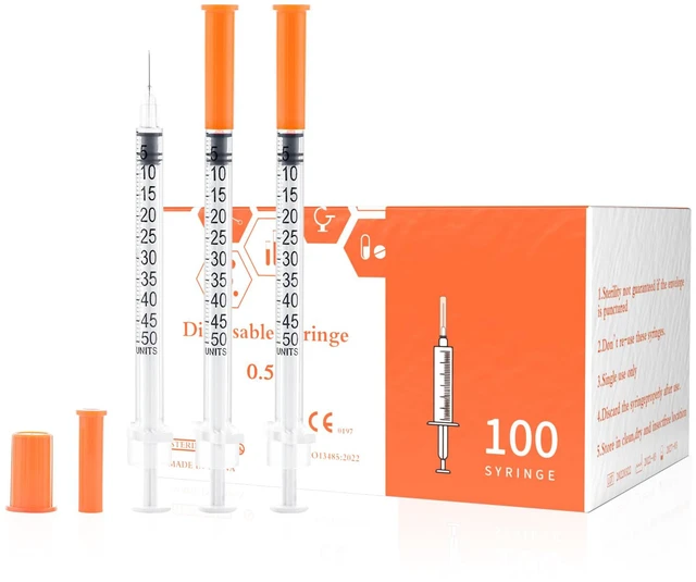 Main image of U-100 1/2ml 31ga 0.5cc 31G x 8 mm (5/16"), 100Pack Lab Disposable Dispensing Supplies