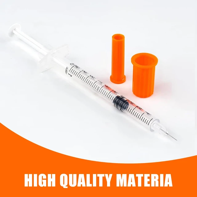 Alt view image 5 of 7 - 100PACK 1ML Syringe with 30G 1/2" (13mm) Needle, Individually Wrapped Lab Supplies (1CC 30G 1/2"-100PACK)