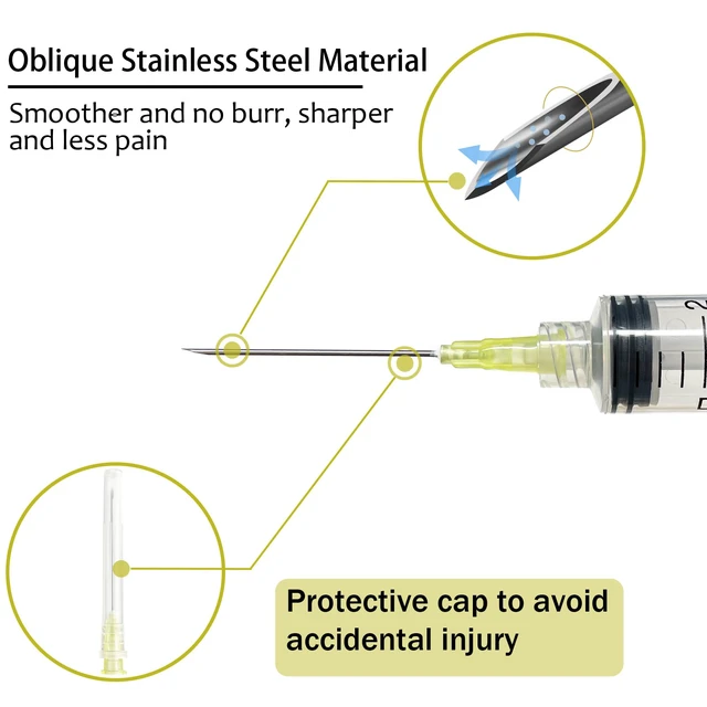 Alt view image 5 of 7 - 100pcs 10mL Syringe 20Gauge 1.5inch Luer Lock, Individually Wrapped
