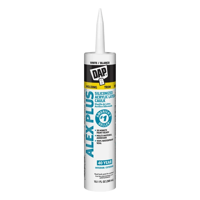 Alt view image 2 of 7 - Alex Plus Acrylic Latex Caulk, White, 10.1 Oz, 12 Pack (7079818152)