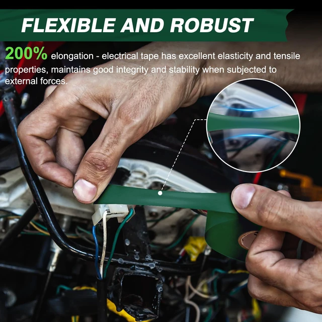 Alt view image 2 of 7 - Electrical Tape, 10 Rolls General Use PVC Electric Tape, UL/CSA Listed ¾ in x 66 ft Insulating Vinyl Tape for Electrical, Repairs, Automotive and Equipment, EE-100, Green