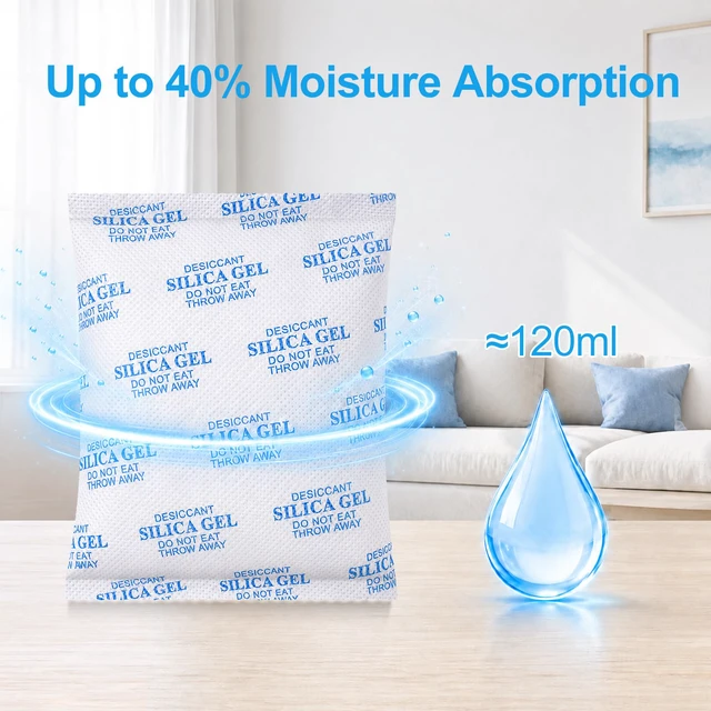 Alt view image 3 of 7 - Silica Gel Packets, 300 Gram 6 Packs Food Safe Desiccant Packs, Large Desiccant Packs for Storage, Reusable Large Moisture Absorbers for Storage Bins, 3D Filaments, Electronics, Safes