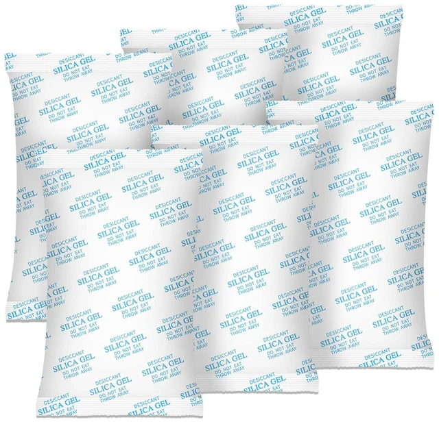 Main image of Desiccant Packs 500 Gram 6 Packs Silica Packets, Silica Gel Car Dehumidifier by Reusable, Large Moisture Absorbers for Electric Tool, Basement, 3D Filaments and Safes