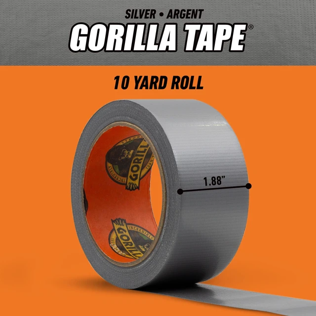Alt view image 6 of 7 - Tape,1.88 in x 10 yd,Silver - Duct,Utility,Triple Layer Strength,Indoor & Outdoor,Weather Resistant Shell,(Pack of 6)
