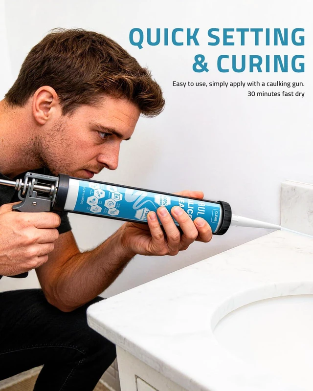 Alt view image 4 of 7 - Clear Silicone Caulk (Clear, 12 Packs)