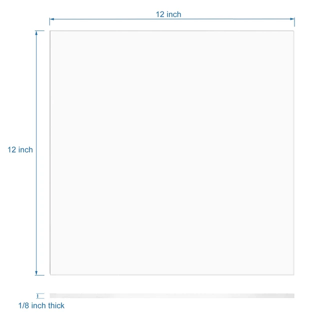 Alt view image 3 of 7 - Pack of 10 Clear Cast Acrylic Sheet 12" x 12" x 1/8" Thick (3mm) Plexiglass Panel; Transparent Square; Plastic Board; for Sign, Craft, Display Projects, Laser Cutting, Engraving