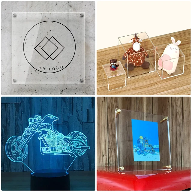 Alt view image 7 of 7 - Pack of 10 Clear Cast Acrylic Sheet 12" x 12" x 1/8" Thick (3mm) Plexiglass Panel; Transparent Square; Plastic Board; for Sign, Craft, Display Projects, Laser Cutting, Engraving