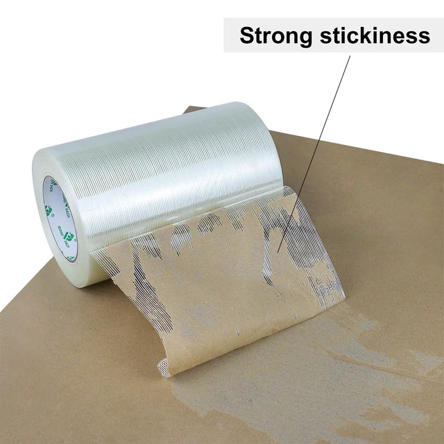 Alt view image 5 of 7 - Wide Heavy Duty Fiberglass Filament Reinforced Packing Tape 8inch, 60yds x 5.5mil
