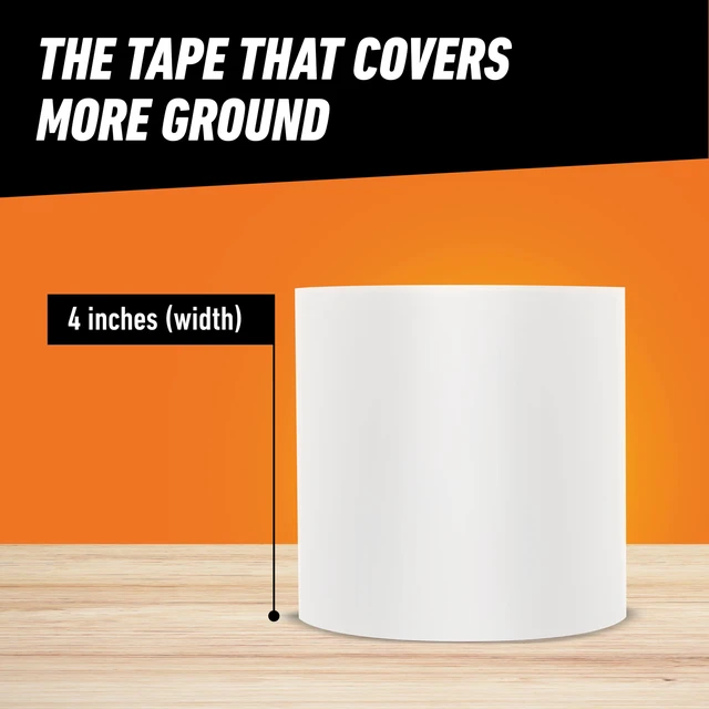 Alt view image 6 of 7 - Waterproofing Tape, Permanent, White, 4" x 10 Weather Resistant for Leaks and Repairs, Conforms to All Surfaces, UV and Moisture Resistant Backing