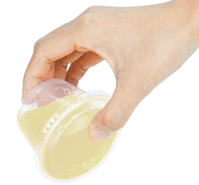 Alt view image 2 of 6 - 100 Sets - 4 oz Portion Containers with Lids, Airtight and Stackable, Jello Shot, Sauce, Condiment Cups for Lunch, Party, Trips