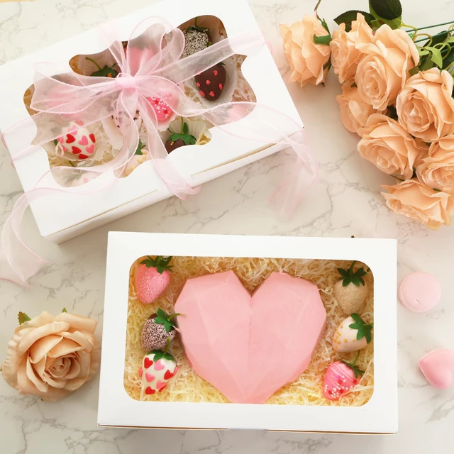 Alt view image 6 of 7 - 80pcs Cookie Boxes with 4 Style Window, 12x8x2.5 In White Bakery Boxes Treat Boxes, Dessert Boxes Ideal for Chocolate Covered Strawberries,Muffins, Donuts, Pastries and More