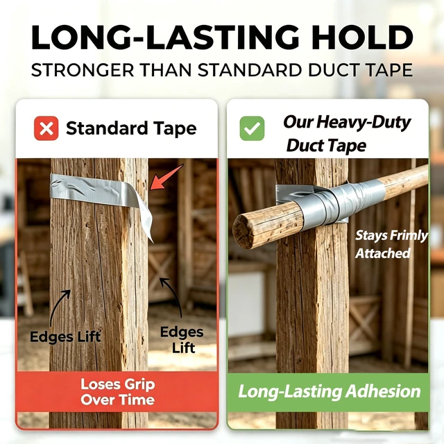 Alt view image 3 of 7 - 9 Mil Duct Tape Heavy Duty, 2 in x 45 YD, 3-Pack, Black/Silver/White Strong adhesion, waterproof, residue-free removal, ideal for indoor and outdoor sealing, patching, and repair