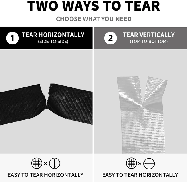 Alt view image 7 of 7 - 9 Mil Duct Tape Heavy Duty, 2 in x 45 YD, 3-Pack, Black/Silver/White Strong adhesion, waterproof, residue-free removal, ideal for indoor and outdoor sealing, patching, and repair